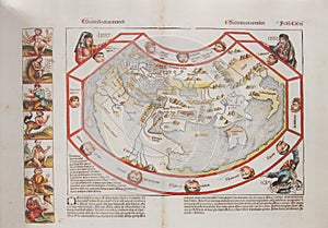 World map of Hartmann Schedel, Liber chronicarum. Nuremberg