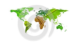World map - help africa leafs texture