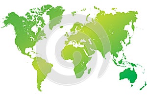 world map highly detailed green vector