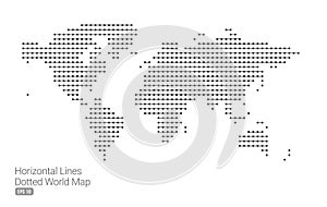 World Map with Horizontal Lines