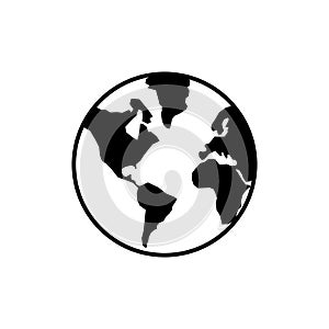 World map icon isolated on white background. World icon vector