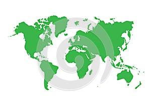 World map icon isolated on white background. Vector illustration.