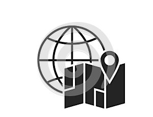 world and map icon. travel, journey and navigation symbol. vector image for tourism design