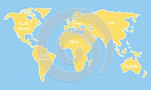 World map illustrated template