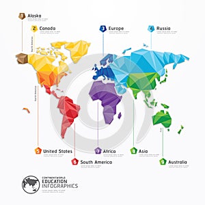 World map illustration infographics geometric concept design.