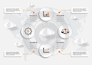 World map illustration infographics geometric concept design vector template