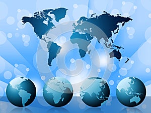 World Map Indicates Cartography Template And Countries