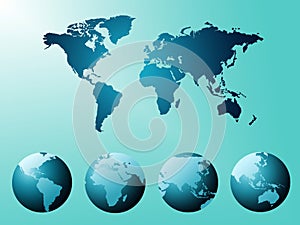 World Map Indicates Globe Countries And Backdrop