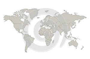 World map, individual states, Infographics, blank