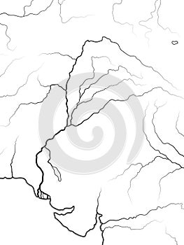 World Map of The INDUS Valley: India, Pakistan, Hindustan, Pashtunistan, Punjab (Five Sacred Rivers). Geographic chart. photo