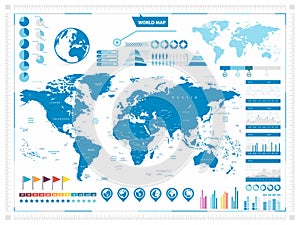 World Map and infograpchic elements