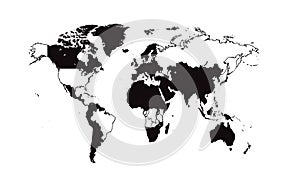 World map infographic black and white vector background  vector