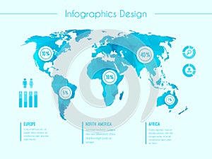World map infographic template