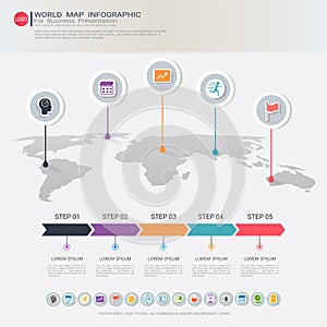 World map Infographic template