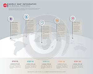 World map Infographic template