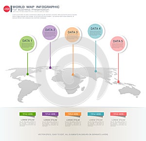 World map Infographic template
