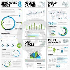 World map infographics & business visualization vector elements