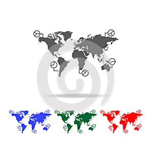 World map infographics icon. Elements of world statistics icons. Premium quality graphic design icon. Simple icon for websites,