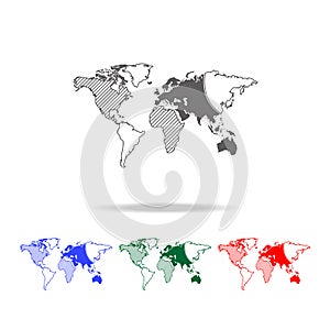 World map infographics icon. Elements of world statistics icons. Premium quality graphic design icon. Simple icon for websites,