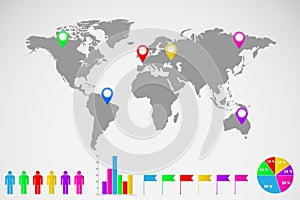 World map infographics illustration