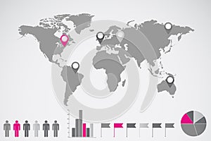 World Map Infographics Illustration