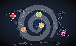 World map infographics template