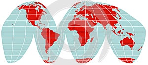 World Map - Interrupted Goode Projection photo