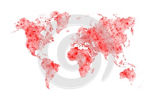 World map, isolated on white background. Flat Earth, gray map template, Globe similar worldmap icon. Travel worldwide, map