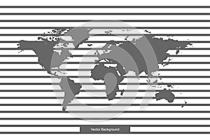 World map isolated on white background. Vector template for website, design, cover, annual reports, infographics. Lines on Blank b