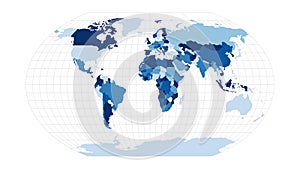 World Map. Kavrayskiy VII pseudocylindrical.
