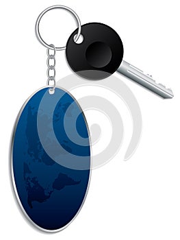World map keyholder with key
