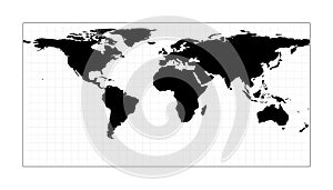 World map with longitude lines.