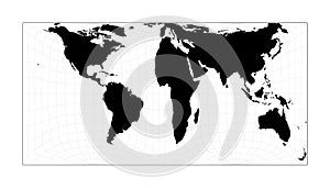 World map with longitude lines.