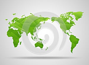 World map. Low poly design