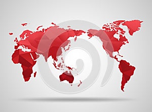 World map. Low poly design