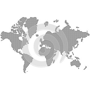 World map made black dots south nourth east west globe of world earth europe america with dots EPS 10