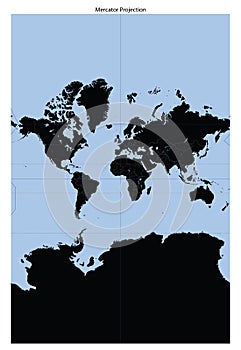 World map (Mercator Projection) photo