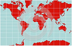 World Map - Mercator Projection photo