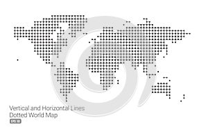 World Map with mesh Lines