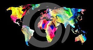 World map modern abstract design