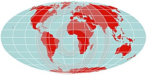 World Map - Mollweide Projection photo