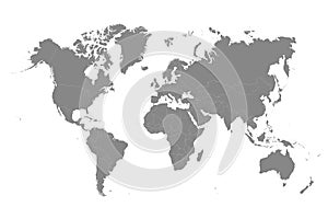 World Map Mono color High Detail Separated all countries