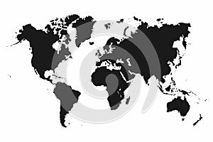 World map. Monochrome world map icon