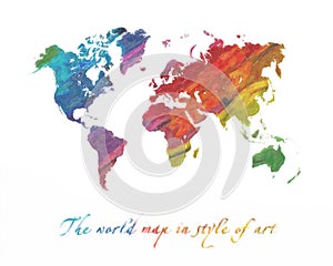 World map multi-colored