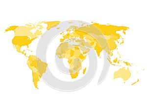 World map with names of sovereign countries and larger dependent territories