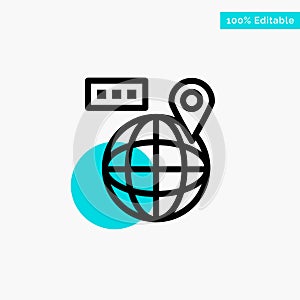 World, Map, Navigation, Location turquoise highlight circle point Vector icon