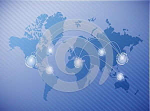 World map network connection