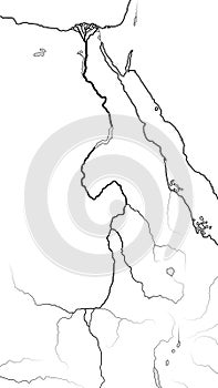 World Map of The NILE RIVER Valley & Delta: Africa, Egypt, Nubia, Ethiopia, Sudan. Geographic chart.
