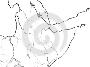 World Map of NUBIA, ETHIOPIA, SOMALIA: Kush, Punt, Aksum, Abyssinia, Sudan. Chart with African Horn.