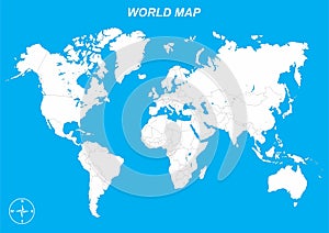 World map outline with borders